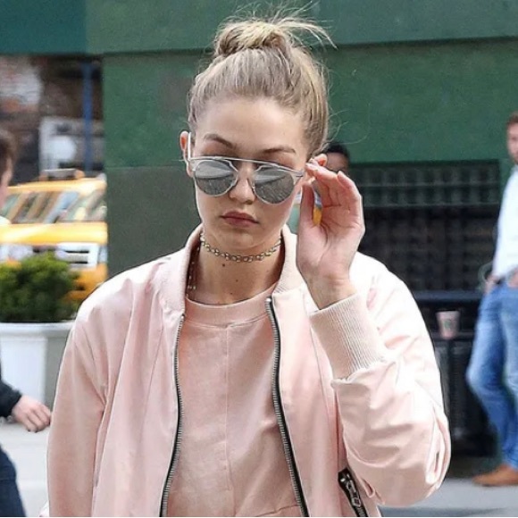 ASHLEY Blush Coral Salmon Cropped Moto Bomber Jacket Coat Top Saks Fifth Ave 5th - Picture 15 of 15